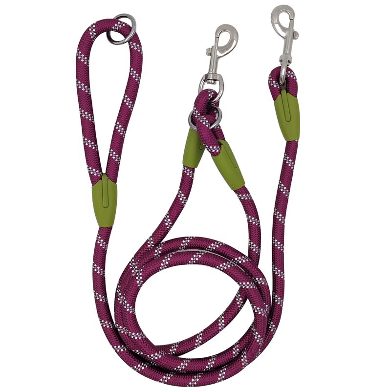 Reflective Nylon Leashes Pet Dogs Chain Traction Rope Leads for Running Free Hands Rope Chain for Small Large Dogs